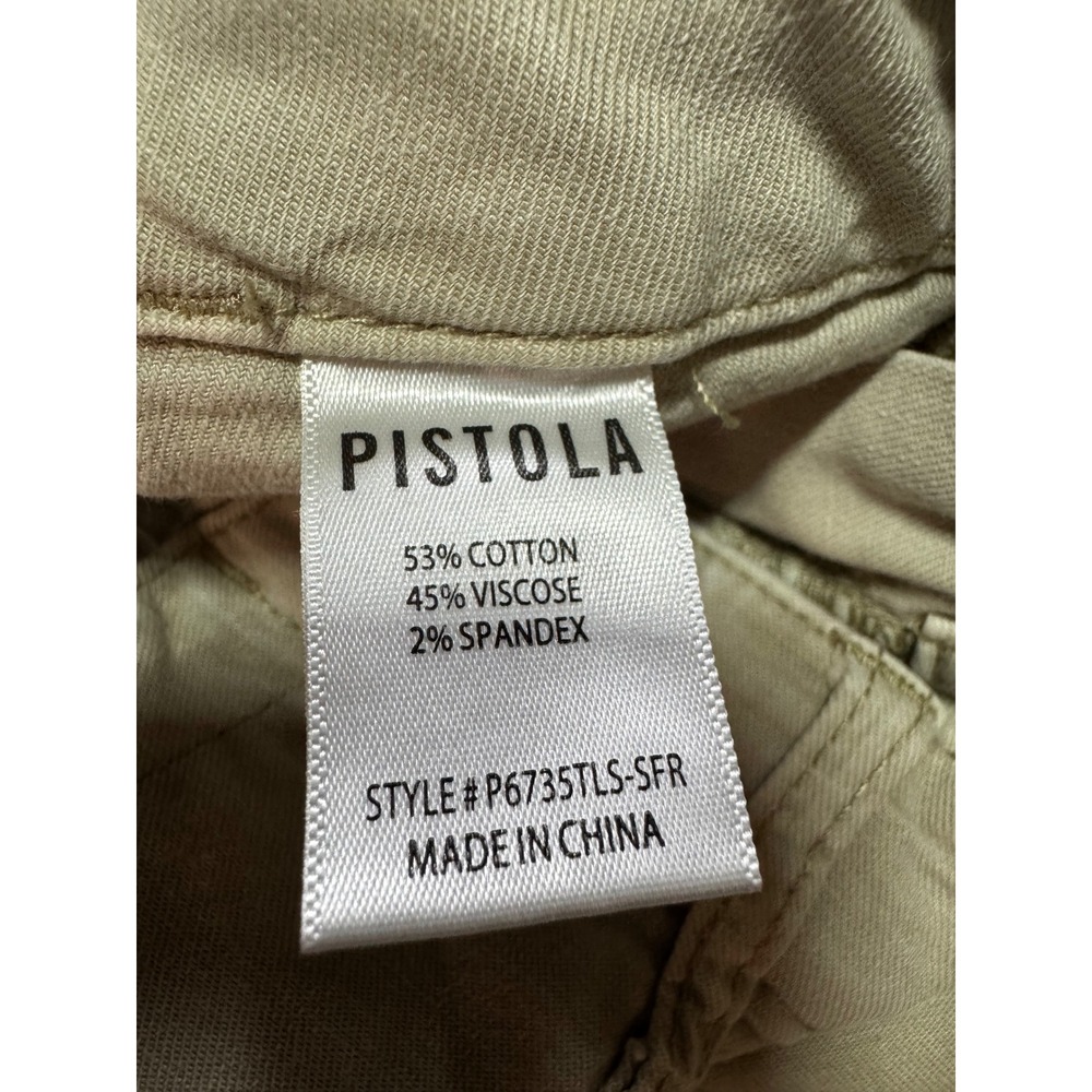 Pistola Womens High Rise Utility Straight Leg Pants Beige Tan Side Stripe Sz 28 - Picture 3 of 7